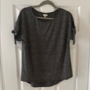 A New Day Gray Tie Front Short Sleeve T-Shirt